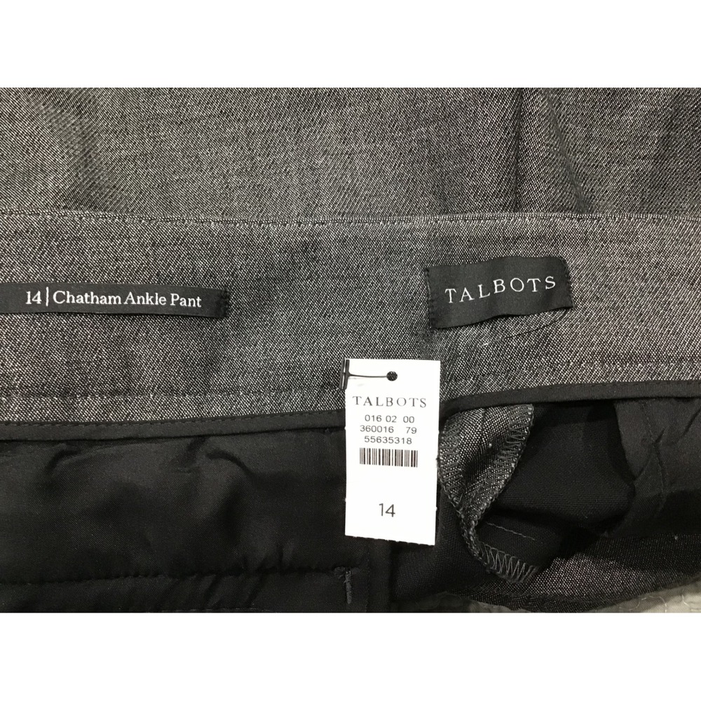 NWT Talbots Chatham Ankle Pants Women 14 Grey Sharkskin Stretch Office Career - Picture 5 of 7